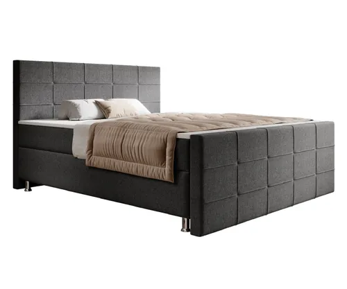 Boxspringbett Florenz 180x200cm - Anthrazit, verschiedene Farben - Komfortables Boxspringbett mit 7-Zonen Taschenfederkernmatratzen für optimalen Schlafkomfort, ideal für erholsame Nächte.