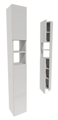 möbelkap Badezimmerschrank Weiß 24×31×172 cm – Moderner Hochschrank für Ihr Bad mit viel Stauraum - Praktischer Hochschrank in zeitlosem Weiß, gefertigt aus feuchtigkeitsbeständiger Platte. Ideal für Handtücher und Kosmetik – maximiert den Stauraum in kleinen Bädern und sorgt für Ordnung. Einfache Montage und pflegeleichte Oberfläche.