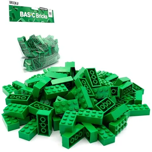 LEGO Steine 2x4 Grün, 100 Stück