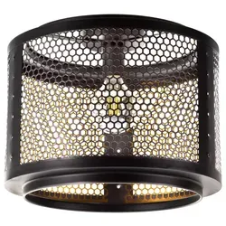 NOWA Deckenleuchte Metall schwarz/gold, 1x E27 - Moderne Deckenleuchte im Käfig-Look aus Metall, schwarz und gold, für individuelle Lichtgestaltung. Ideal für Wohnzimmer und Flure, sorgt für stilvolle Akzente und angenehme Lichtverteilung.