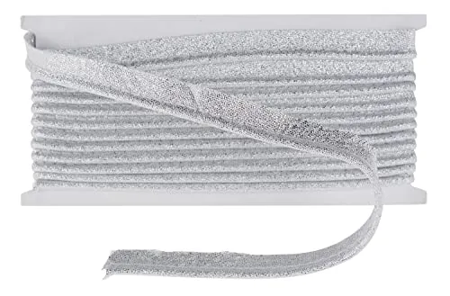 Rico Design Paspelband Schrägband 1.0 cm x 3.0 m Ganzjährig Waschbar 40°C 100% Baumwolle Silber