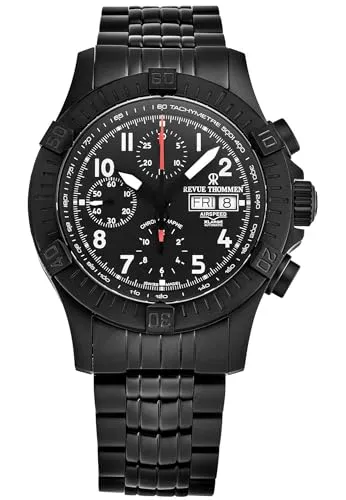 Revue Thommen Automatik Armbanduhr Airspeed XLarge Pioneer Chrono - Armbanduhren für Herren – Luxuriöse Schweizer Automatik mit elegantem Design und präziser Zeitmessung, ideal für anspruchsvolle Herren.