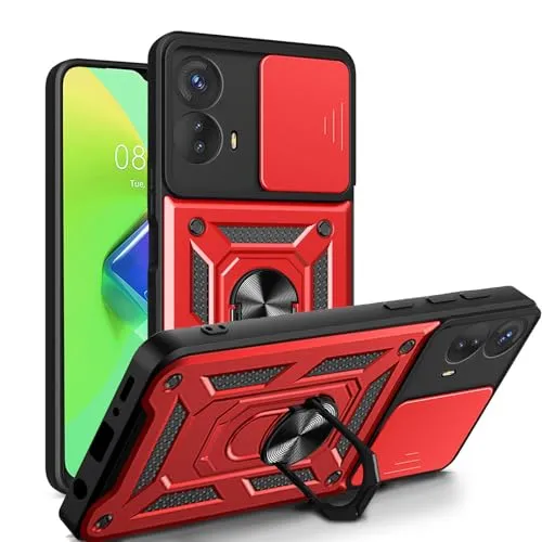 betterfon Handyhülle für Motorola Moto G73 | Stoßfest & Kratzfest | Mit Kameraschutz, Anti-Fingerabdruck & robustem Panzerschutz-Design | Rot