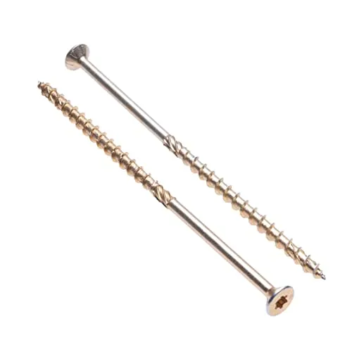 Holzschrauben Flachkopf von Keple 8 mm x 220 mm- Selbstschneidende Torx-Schrauben für Holz & Bahnschwellen Lange Schrauben für Holz & Holzflansche Holzschrauben zum Verbinden & Packung mit 50 Stück