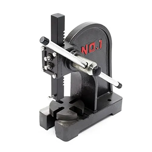 1T Drehdornpresse - Robuste Handhebelpresse mit 1000 kg Presskraft - Handschraubstöcke – Massive Gusseisenkonstruktion für hohe Stabilität und Langlebigkeit, ideal zum Stanzen, Biegen und Einpressen von Lagern.