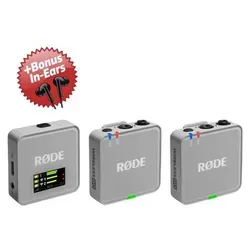 Rode Wireless GO Gen 3 Mikrofon-Funksystem mit In-Ear Kopfhörern - Kompaktes 2-Kanal Drahtlos-Mikrofonsystem für Interviews und Videoproduktionen. Inklusive Bonus In-Ear Kopfhörer, ideal für klare Audioübertragung und einfache Handhabung. Perfekt für kreative Projekte!
