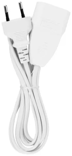 REV Euro Verlängerung 2m Stromkabel Typ-C - Platzsparende Eurostecker-Verlängerung, ideal für Innenräume mit erhöhtem Berührungsschutz