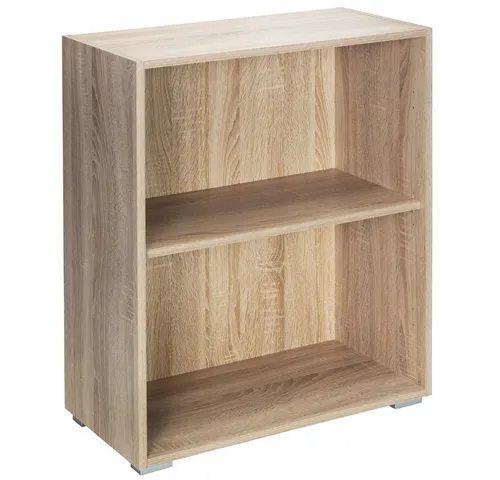 Casaria® Bücherregal VELA 77x60x28cm Eiche Holz - Büro-Bücherregale mit 2 höhenverstellbaren Fächern und Kippschutz, ideal für Bücher und Dekoration, pflegeleicht und vielseitig einsetzbar.
