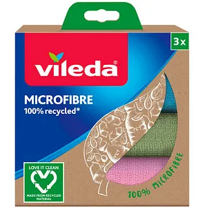 Vileda Allzwecktuch Microfibre 100% Recycled – 3er Set
