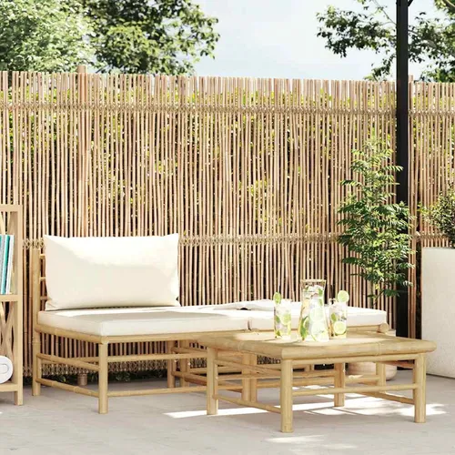 Produktbild vidaXL 3-tlg. Garten-Lounge-Set mit Kissen aus Bambus