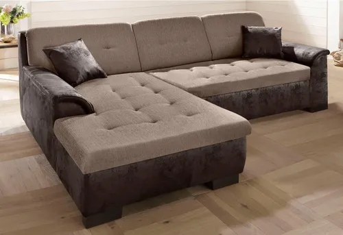 Home affaire Ecksofa BERGEN 267x178 cm, elegantes Design, whlw. mit Bettfunktion L-Form
