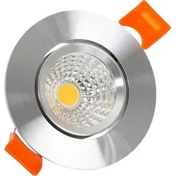 LED Downlight Einbaustrahler 5W Rund COB CRI90 Ausschnitt Ø 55 mm Silber No Flicker 5000K Kaltweiß
