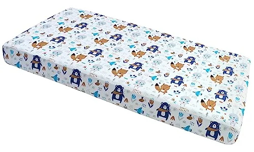 Medi Partners Spannbettlaken 60x120 Baby Bettlaken Kinderbett Spannbetttuch 100% Baumwolle - Fitted Kinder Sheet Bettwäsche Babymatratze Schlafsack Babybett (Boho Animals)