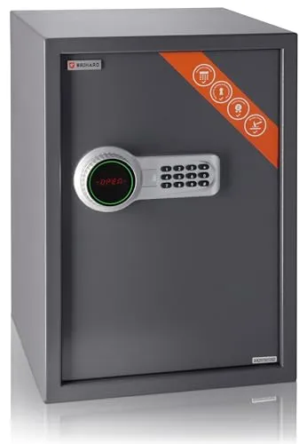 Brihard Business XL Elektronischer Betriebstresor – 50x35x36 cm große Sicherheitsbox mit LED-Bildschirm, digitalem Zahlenschloss und herausnehmbarer Ablage für Büro, Zuhause
