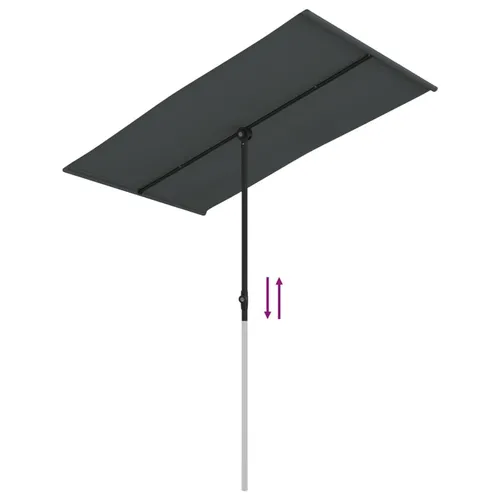 vidaXL Sonnenschirm mit Aluminium-Mast 180x110 cm