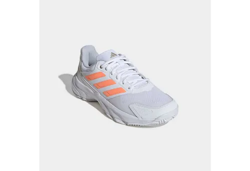 adidas Performance COURTJAM CONTROL 3 Tennis-Schuhe für Hartplätze, orange/weiß, Größe 41 1/3 EU - Sportliche Tennis-Schuhe mit cloudfoam-Dämpfung, ideal für Hartplätze. Fällt klein aus, bitte eine Größe größer bestellen. Hochwertiges Obermaterial aus Synthetik und Textil für optimalen Tragekomfort.