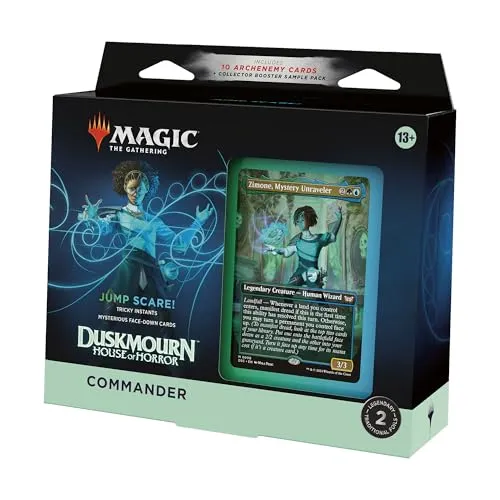 Magic The Gathering Duskmourn: Haus des Schreckens Commander Deck - Sammelkarten-Deck für spannende Schlachten, bietet einzigartige Karten und strategische Combos in einer düsteren Atmosphäre.