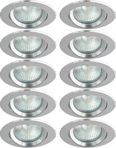 Einbaustrahler Einbauleuchte AXEL DT050 Aluminium rund max. 35W ohne Leuchtmittel schwenkbar 10 x