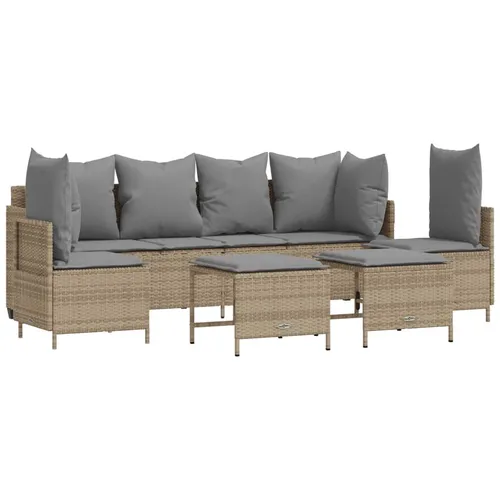 vidaXL 5-tlg. Garten-Sofagarnitur mit Kissen Beige