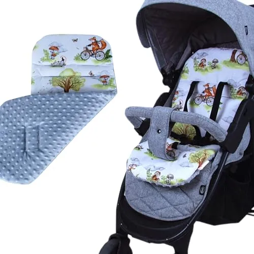 BabyLux SITZAUFLAGE für Kinderwagen Buggy Sitzeinlage Kinderwagenauflage (S132. Fuchs)