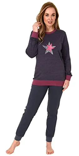 NORMANN-Wäschefabrik Damen Pyjama mit Bündchen