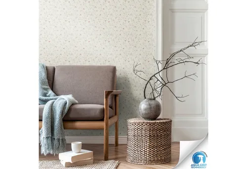 living walls Vliestapete DesignDrop - Florale Mustertapete in Weiß, Grün, Rosa - Strukturierte, vorgekleisterte Vliestapete für Schlafzimmer und Wohnzimmer. Leichte Verarbeitung ohne Einweichzeit, ideal für kreative Raumgestaltungen.