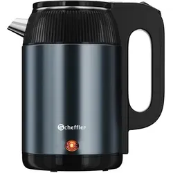 SCHEFFLER Wasserkocher Edelstahl 2,2 Liter Elektrischer Wasserkocher 1500W Teekocher, BPA Frei, Trockengehschutz Auto-Off LED-Anzeigele, Blau - Blau