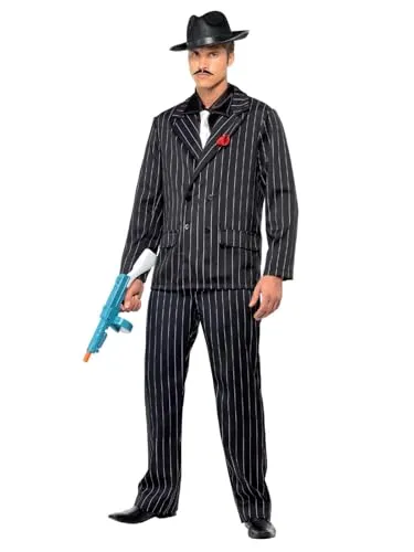 Smiffys Zoot Suit Costume, Male, Black Halloween und Karneval