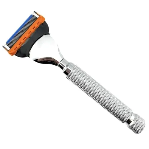 Parker Rasierergriff mit 5 Klingen für Fusionsklingen, gewichteter, strukturierter Griff für glatte, zerrfreie Rasur, luxuriöses Geschenk, Fusion-Klinge incl.