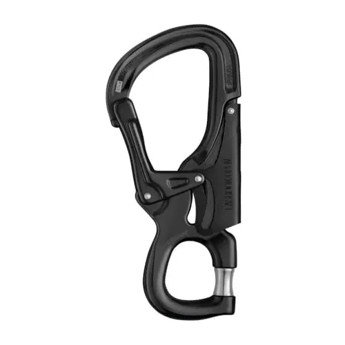 Petzl Eashook Open Karabiner: schwarz in schwarz von Petzl