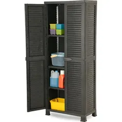 Kreher Kunststoffschrank 'STAR' mit 3 Einlegeböden in Schwarz