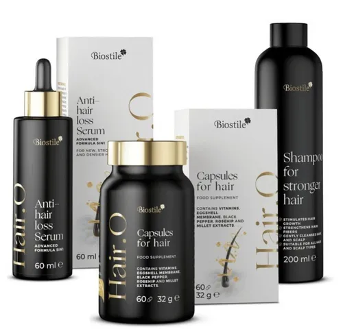 Biostile Haarausfall Set mit Shampoo, Serum und Kapseln – 3-teiliges Set - Hochwertiges Set zur Pflege der Haare mit Shampoo, Serum und Kapseln. Fördert die Haarstärkung und unterstützt eine nachhaltige Haargesundheit. Ideal für die tägliche Anwendung.