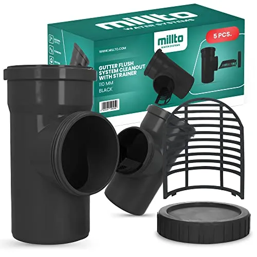 5x Fallrohrfilter DN 100 Ø 110 mm Schwarz Regenrohfilter mit Sieb Regenrohrablauf Regensammler Dachrinnenschutz Dachrinnen Laubschutz Regenwasser Regentonne Regenwasserfilter