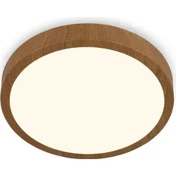 Briloner LED Deckenlampe 24W Holzoptik Ø38cm - Moderne Deckenleuchte in Holzoptik mit 2900 Lumen und warmweißem Licht (3000K) für eine angenehme Atmosphäre. Ideal für Wohnzimmer, Flur und mehr, mit einer Lebensdauer von 25.000 Stunden.