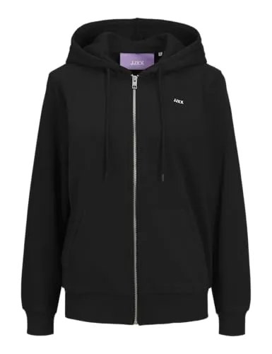 JJXX Sweatjacke JXAbbie - Stylische Sweatjacke in Schwarz - Sweatshirts, lockere Passform mit Kängurutasche, ideal für lässige Outfits und gemütliche Tage.