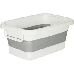 hjh OFFICE Faltbehälter CLEAN SILW - Klappbare Silikon Wanne - Faltbare Wäschekörbe, vielseitig einsetzbar als Wäschekorb oder Aufbewahrungsbox, BPA-frei und spülmaschinenfest, ideal für Camping und Haushalt