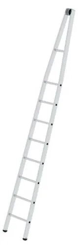 MUNK Günzburger Steigtechnik 12008 Aluminium Glasreinigerleiter - Aluminium Glasreinigerleiter mit stabilen Rechteckrohr-Holmen und rutschfesten Sprossen für sicheren Aufstieg. Ideal für professionelle Glasreinigung mit einer Belastbarkeit von 120 kg.