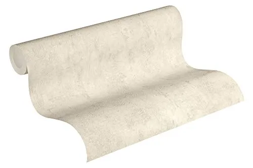 Livingwalls Vliestapete 10,05 m x 0,53 m in rustikaler Putzoptik - Creme - Motivtapete im Industrial Design Made in Germany - 230744