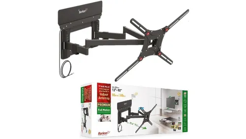uchwyt ścienny TV 13-90 60kg obrotowy z anteną DVB-T2 25dB BARKAN 7290016783896