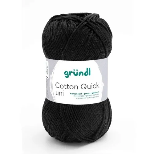 GRÜNDL WOLLE COTTON QUICK UNI SCHWARZ 50 G 100G/5,98 EURO NEU