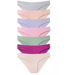 Dominant Bikinislip Damenunterwäsche (Packung, 7-St) aus elastischer Baumwolle bequem atmungsaktiv grün|lila 2XL