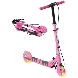 AIYAPLAY Kinder Klapproller Rosa - Klappbarer Kinderroller für 3-8 Jahre mit verstellbarem Lenker und leuchtenden Rädern – für sicheres und spaßiges Fahren.
