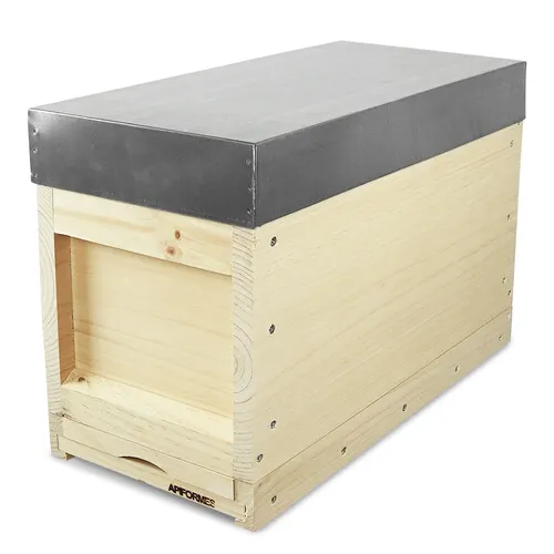 APIFORMES Ablegerkasten DN aus Massivholz mit 5 Rähmchen - Bienenhäuser: Hochwertiger Ablegerkasten aus unbehandelter Weymouthskiefer, stabil und langlebig mit Antirutschleisten für besseren Halt.