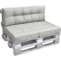 Beautissu Set Palettenkissen Outdoor - 120x80cm Sitzkissen & 120x40cm Rückenkissen - Polster für Stühle & Sessel, robustes und pflegeleichtes Material mit Oeko-Tex Zertifikat, ideal für Balkon und Garten