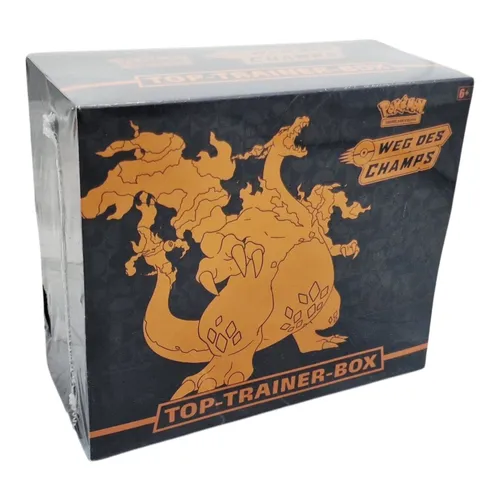 Pokémon - Weg des Champs Top Trainer Box Glurak Champions Path DE - TCG OVP Display mit exklusivem Glurak V Promo-Karte, ideal für Sammler und Pokémon-Fans, neu und originalverpackt!