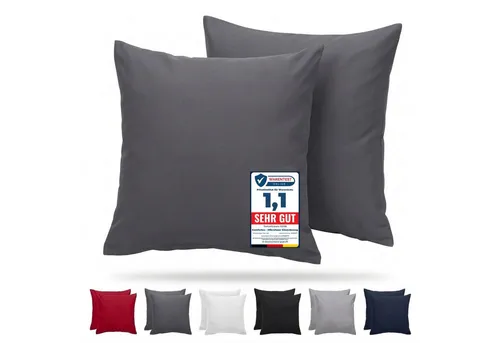 Komfortec Kissenbezug Premium Kopfkissenbezug, gebürstet 100% Mikrofaser 90g/m², (2 Stück), 40x40 cm mit Reißverschluss, Superweiches Kissenhülle Set