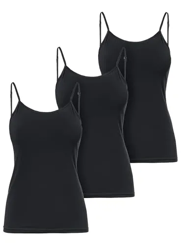 Ladeheid Unterhemd Trägertop Damen Spaghetti Top Set 3 Stück