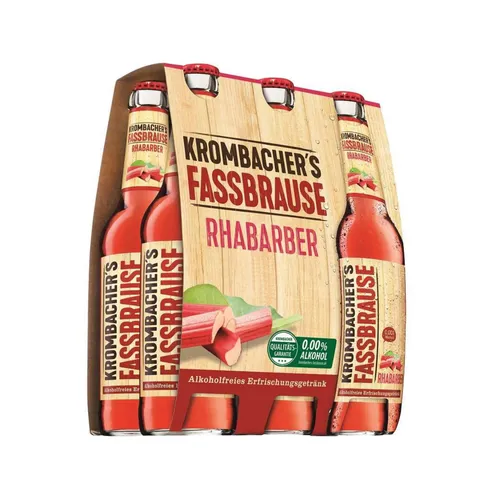 Krombacher Fassbrause Rhabarber Erfrischungsgetränk 330ml 6er Pack