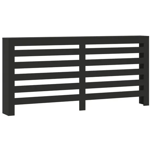 vidaXL Heizkörperverkleidung Schwarz 175x20x82 cm - Zubehör für Klima & Heizen - Stilvolle Heizkörperabdeckung aus hochwertigem Holzwerkstoff mit modernem Latten-Design, bietet zusätzlichen Platz und ist pflegeleicht.