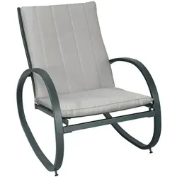 SVITA Gartenstuhl EIBY DELUXE, gepolsterter Schaukelstuhl für den Outdoor-Bereich - Moderner Gartenstuhl mit Armlehnen, wippbar und wasserabweisend – perfekt für entspannte Stunden im Freien.